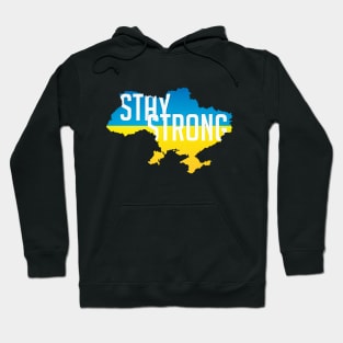 Ukraine map Stay Strong Hoodie